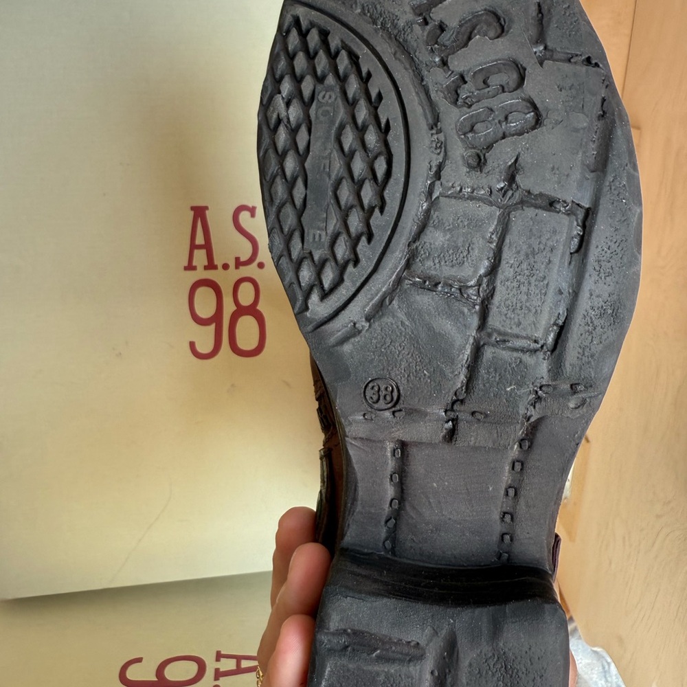 AS 98 STOCKTON Motorcycle Boots Cognac Brown/Brass hardware. - Picture 8 of 12